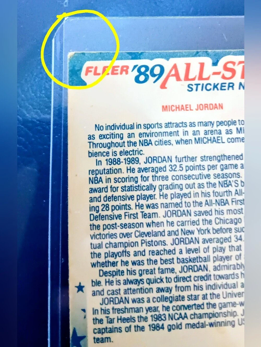 Michael Jordan 1989-90 Fleer - All-Stars Sticker #3